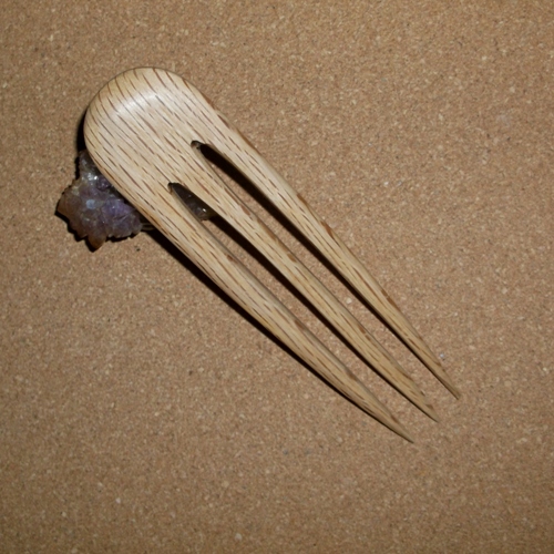 Oak large 3 prong hair fork supplied by Longhaired Jewels